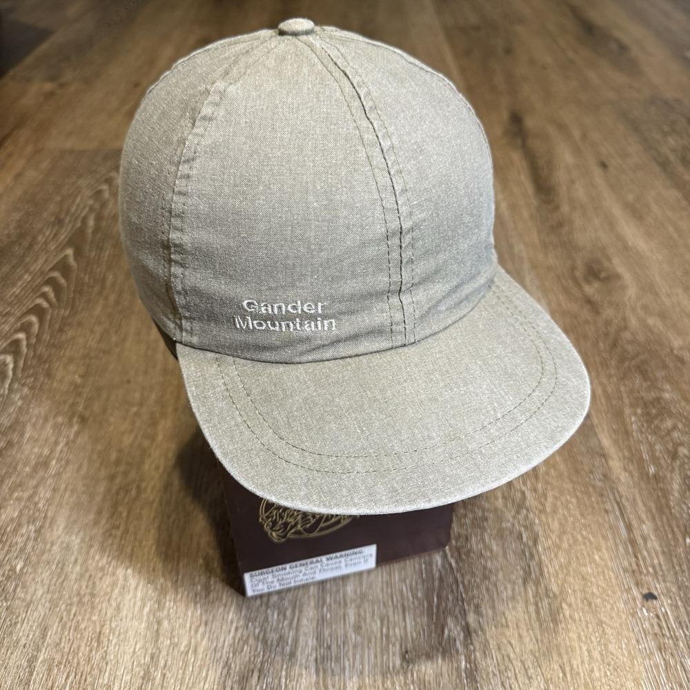 Vintage Gander Mountain Snapback Hat Tan Khaki‎ Brown Lightweight Outdoor Gorp